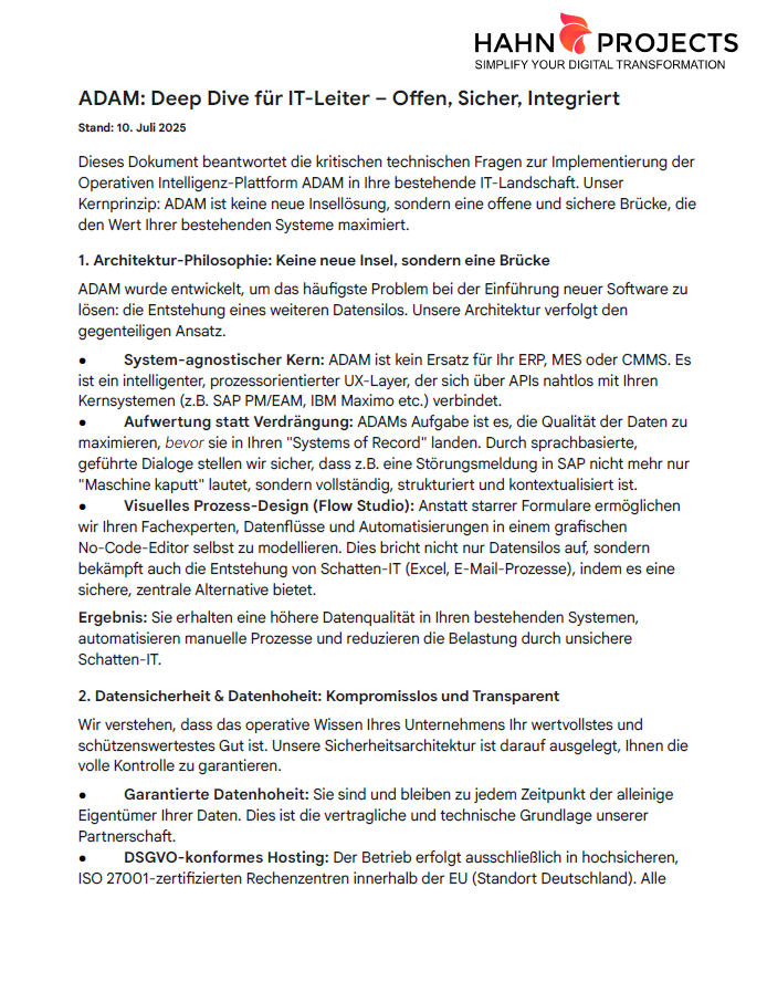 ADAM Deep Dive für IT
